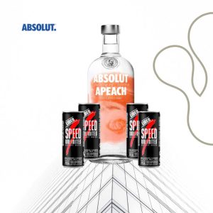 Combo Vodka Absolut Apeach + 4 Speed 250ml