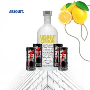 Combo Vodka Absolut Citron + 4 Speed 250ml
