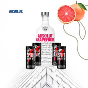 Combo Vodka Absolut Grapefruit + 4 Speed 250ml