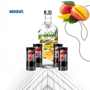 Combo Vodka Absolut Mango + 4 Speed 250ml