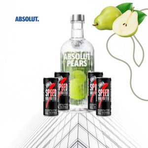 Combo Vodka Absolut Pear + 4 Speed 250ml
