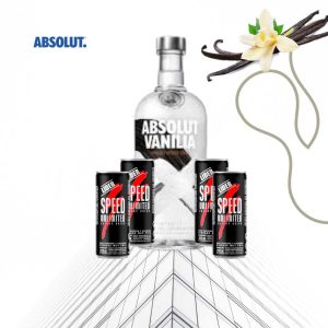 Combo Vodka Absolut Vainilla + 4 Speed 250ml