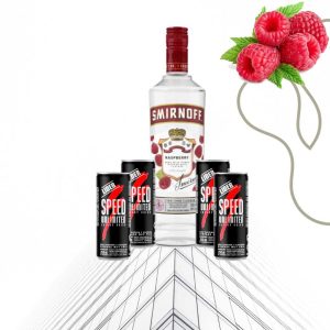 Combo Vodka Smirnoff Raspberry + 4 Speed 250ml