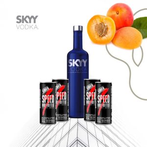 Combo Vodka Sky Damasco + 4 Speed 250ml
