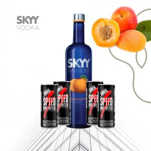 Combo Vodka Sky Damasco + 4 Speed 250ml