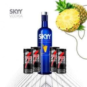 Combo Vodka Sky Anana + 4 Speed 250ml